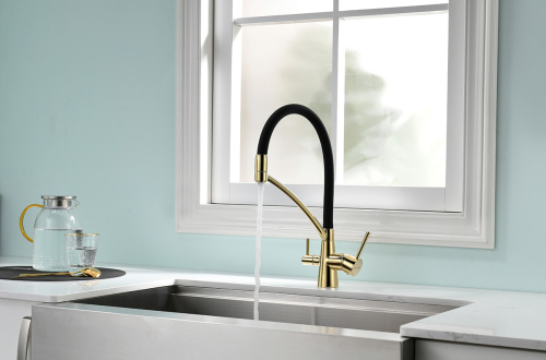 Смеситель для кухни Paulmark SIEGEN Si213111-G на мойку золото - фото 3